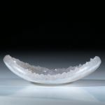 53217 Achat mit Kristallfläche, ovale, gebogene Form