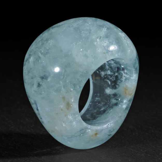 Aquamarin aus Pakistan, handgeschliffener Ring
