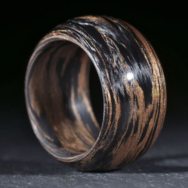 Karbonring, Carbon / Broncetex gewickelt