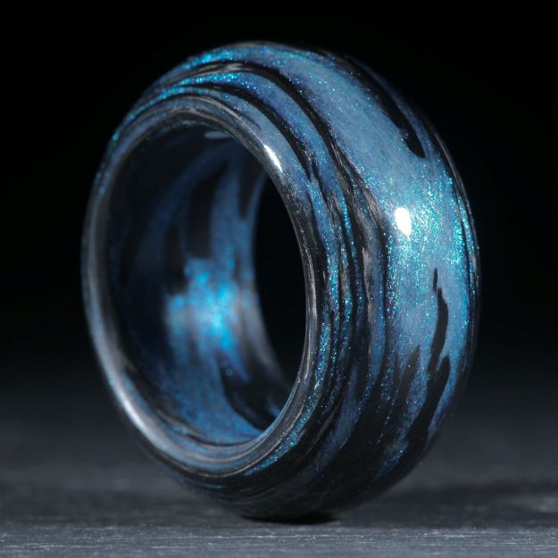 Karbonring, Carbon / Mira Türkis gewickelt (Duplex)