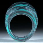 Karbonring handgewickelt mit Glasfaser Libellengrün mattiert
