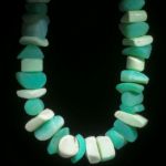 Chrysopras-/Zitronenchrysoprascollier Fantasieform matt