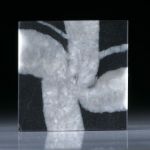 Kieselstein mit Kreuzlinie, Paar für Ohrschmuck