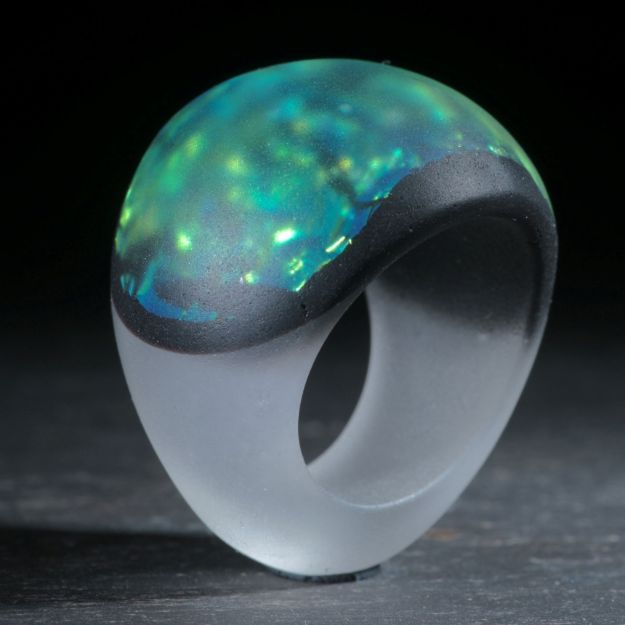 Opalglas Ring, konisch geschliffen matt