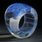 Opalglas Ring, konisch geschliffen und poliert