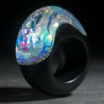 Opalglas Ring, konisch geschliffen und poliert