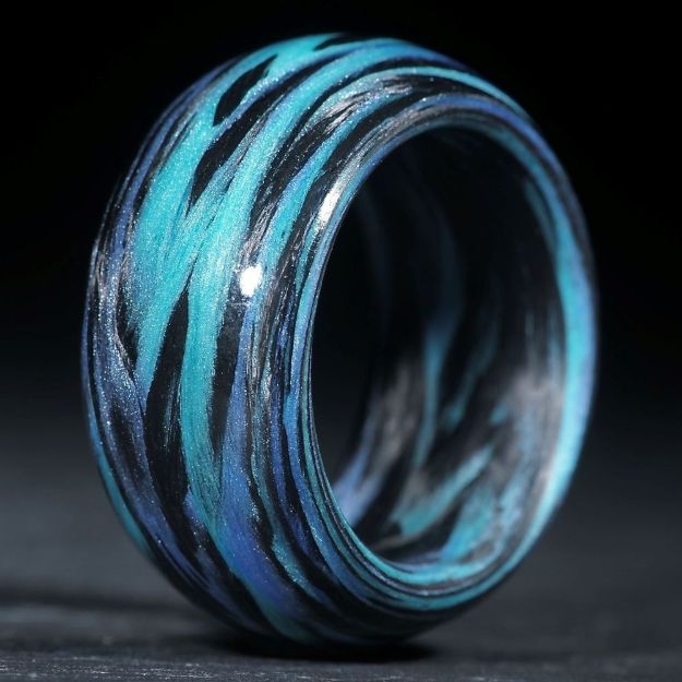 Karbonring, Carbon / Glasfaser Blau, Hellblau (Multiplex V1)