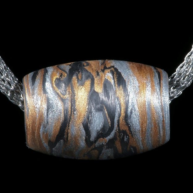 Carbon Anhänger mit Glasfaser Alu metallic und Bleichgold