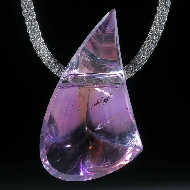 Ametrin Anhänger, Fantasieform poliert, ca.50x29x14mm