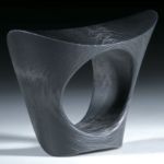 Carbonring handgewickelt mattiert, Bandring im Verlauf