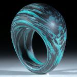 Karbonring handgewickelt mit Glasfaser Libellengrün mattiert