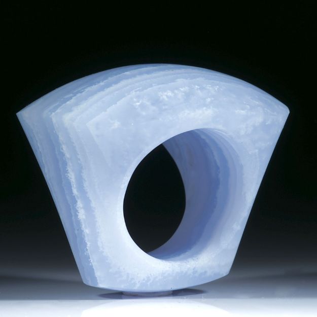 Chalcedonring gebändert, matt, Tafelring