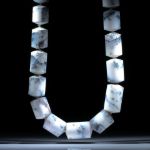 Dendritenachat Collier in Zylinderform matt, Durchmesser 17mm