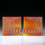 Fusing Glas Paar für Ohrschmuck, viereckige Form in Torsion geschliffen