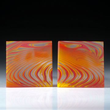 Fusing Glas Paar für Ohrschmuck, viereckige Form in Torsion geschliffen
