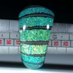 Opalglas Fingerring, aufwendig gearbeitet, Innendurchmesser 18.2mm
