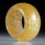 Goldglas Fingerring, Bandring parallel, bombiert