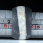 Kieselstein Fingerring, Bandring mit Quarzlinie mattiert