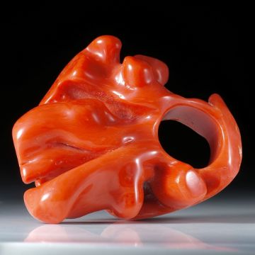 Edelkoralle, corallium rubrum, Fingerring ca.67x57x30mm