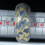 Edelsteinring Dumortierit in Bronzematrix mattiert, mit Karbon Innenring