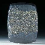 Pyritschiefer Grindelwald, Schweiz, Naturbruch, teilweise poliert ca.44x34x8mm