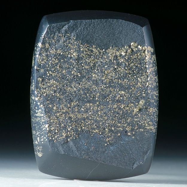 Pyritschiefer Grindelwald, Schweiz, Naturbruch, teilweise poliert ca.44x34x8mm