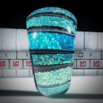 Fingerring Opalglas (Dichroic Glas), im Verlauf geschliffen und poliert