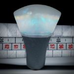 Fingerring Opalglas (Dichroic Glas), im Verlauf geschliffen und mattiert