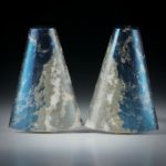 Edelstein Freiform Covellin, Paar für Ohrschmuck