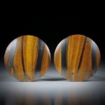 Tigerauge Paar für Ohrschmuck, 31x31x5mm