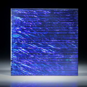Opalglas Viereck, 39x39x5mm, Ultramarinblau metallic