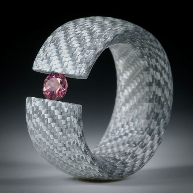 Alutex Spannring mit Turmalin 5mm, Ringbreite 11.5mm