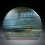 Falkenauge halbrund, Oberseite gespannt und poliert, ca.44x37x8mm