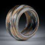 Karbonring, Karbon mit Glasfaser Bronze/Alu, handgewickelt (Triplex) feinmatt, aussen gerundet