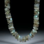 Edelsteincollier Labradorit, Durchmesser 12mm mit abgeschrägten Seiten