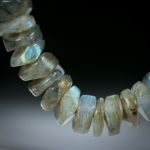 Edelsteincollier Labradorit, Durchmesser 12mm mit abgeschrägten Seiten