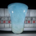 Edelsteinring Aquamarin (Pakistan),  im Verlauf geschliffen und poliert