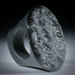 Edelsteinring Obsidian mit naturbelassener Tafel