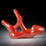 Edelkoralle, corallium rubrum, 38.56ct. polierter Korallenast