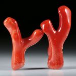 Edelkoralle, corallium rubrum, 61.38ct. Paar polierte Korallenäste