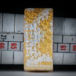 Fingerring Goldtex, Glasfaser handgewickelt, mit Blattgold und Blattsilber,