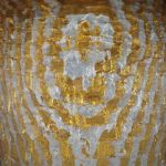 Fingerring Goldtex, Glasfaser handgewickelt, mit Blattgold und Blattsilber