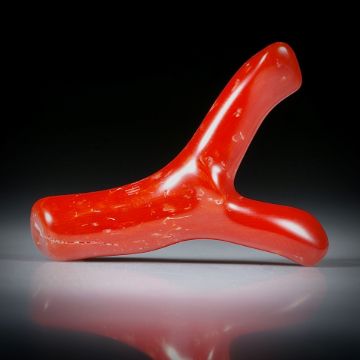 Edelkoralle, corallium rubrum, 23.48ct. polierter Korallenast