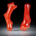 Edelkoralle, corallium rubrum, 42.05ct. Paar polierte Korallenäste 
