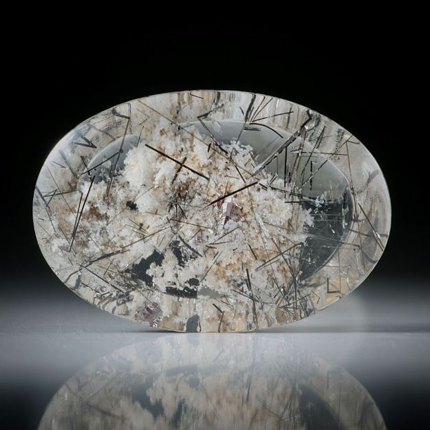 Rutilquarz, Gartenquarz, ovaler Cabochon 31.87ct.  28x19x8mm