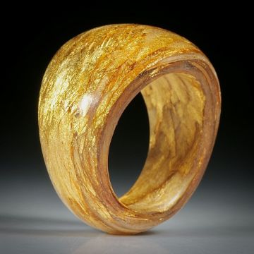 Fingerring Goldtex handgewickelt (Glasfaser mit eingearbeitetem Echtgold 23.75 Karat)