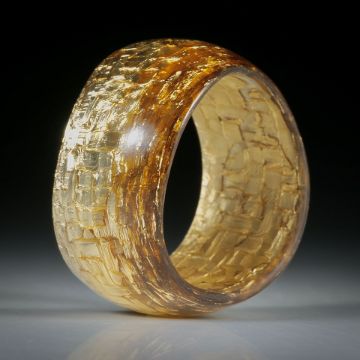 Fingerring Fibertec, Glasfaser mit Bronze poliert