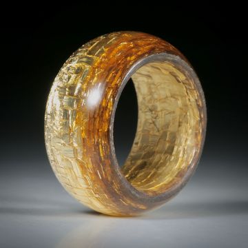 Fingerring Fibertec, Glasfaser mit Bronze poliert