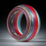 Glasfaserring, handgeschliffener Kombiring mit verschiedenen Farben