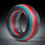 Glasfaserring, handgeschliffener Kombiring mit verschiedenen Farben